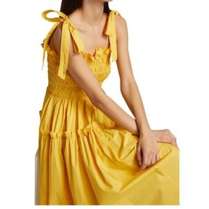En SAISON Yellow Sleeveless Dress with Bow Straps